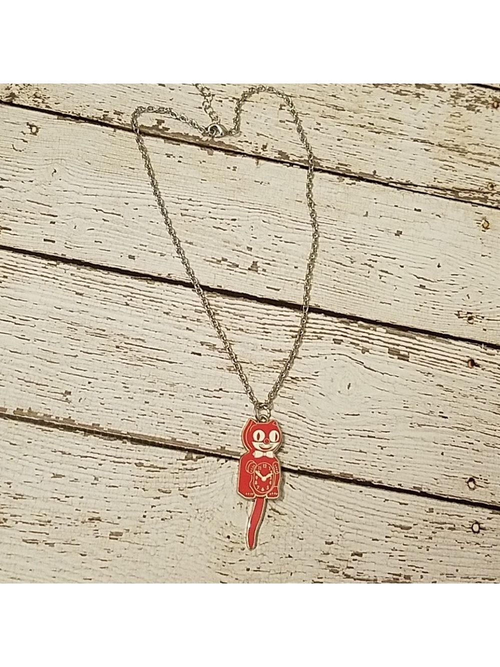 Retired Kit cat klock clock red necklace clock - Picture 3 of 6